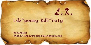 Lápossy Károly névjegykártya